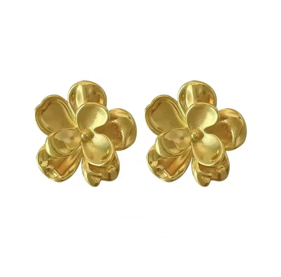 Bloom Gold-Plated Floral Stud Earrings