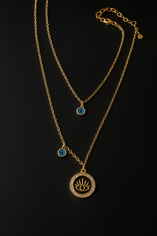 Evil Eye Luxe Layered Necklace – Golden Aura Edition