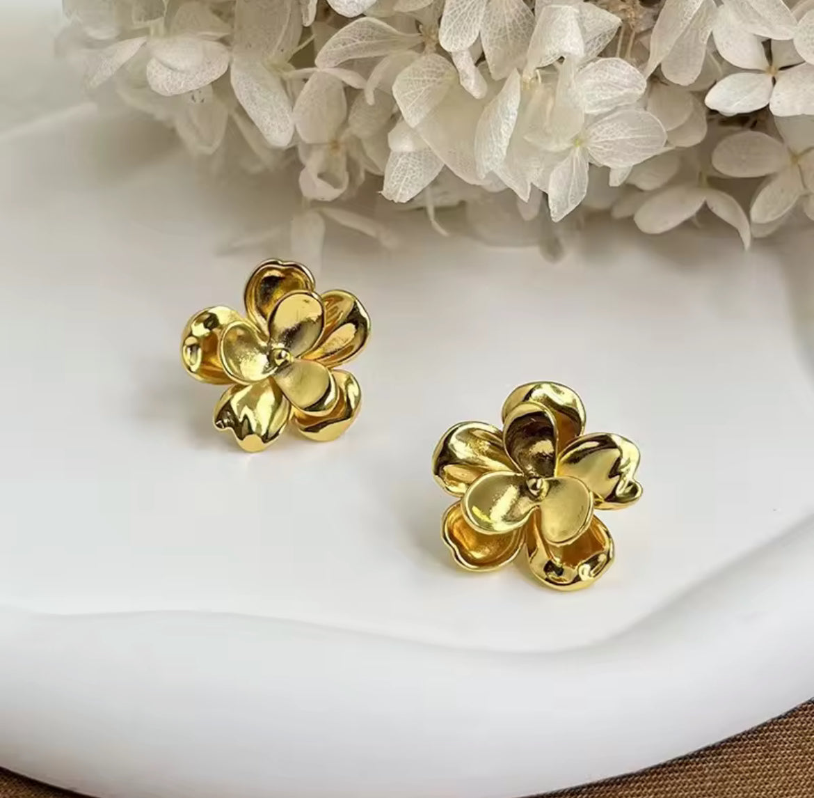 Bloom Gold-Plated Floral Stud Earrings