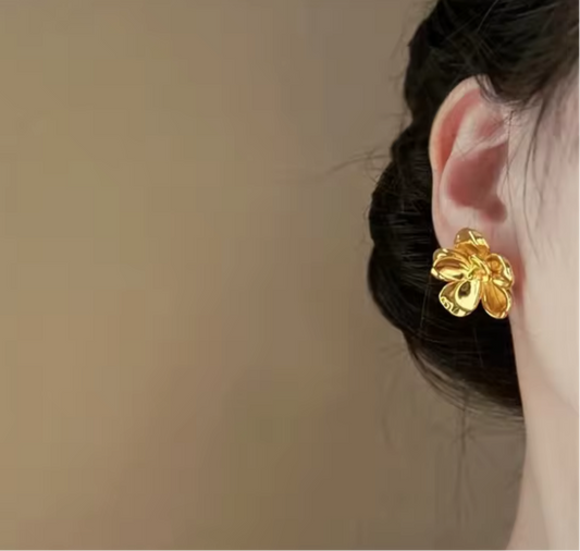 Bloom Gold-Plated Floral Stud Earrings